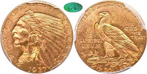 GFRC Open Set Registry - Alexandria 1908 - 1929 Gold Indian G$2.5