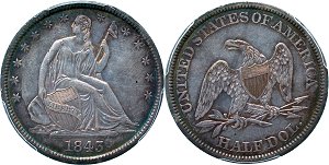 GFRC Open Set Registry - Hermit 1839-1866 Seated With Drapery 50C