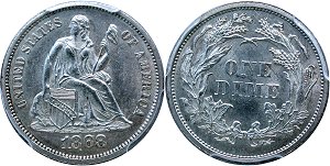 GFRC Open Set Registry - Newtown 1868 Seated  10C