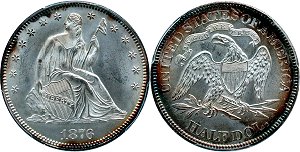 GFRC Open Set Registry - Oregon Beaver 1876 Seated  50C