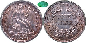 GFRC Open Set Registry - Copper Harbor 1854 Seated With Arrows 10C