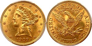 GFRC Open Set Registry - Seated Appalachians Halves 1866 - 1908 Gold Liberty G$5