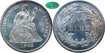 GFRC Open Set Registry - Gerry Fortin 1865 Seated  10C