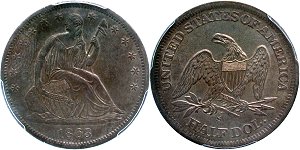 GFRC Open Set Registry - Oregon Beaver 1863 Seated  50C