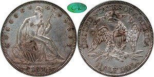 GFRC Open Set Registry - TGM 1874 Seated With Arrows 50C