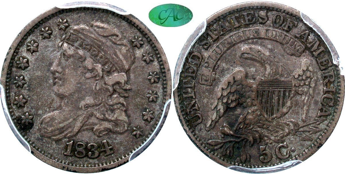 Capped Bust 5C 1834