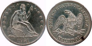 GFRC Open Set Registry - West Coast 1851 Seated  50C