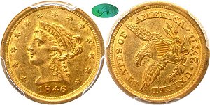 GFRC Open Set Registry - Oregon Beaver 1846 Gold Liberty G$2.5