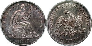 GFRC Open Set Registry - Seated Appalachians Halves 1858 Seated  50C