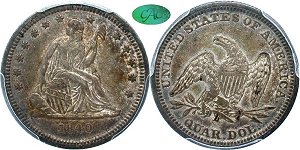 GFRC Open Set Registry - Iowa 1840 Seated With Drapery 25C