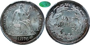 GFRC Open Set Registry - Gerry Fortin 1876 Seated  10C