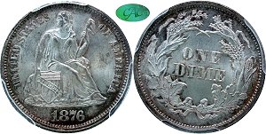 GFRC Open Set Registry - Newtown 1876 Seated  10C