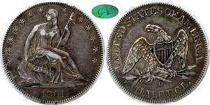 GFRC Open Set Registry - Civil War 1861 Seated Louisiana 50C