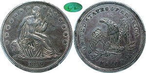 GFRC Open Set Registry - Seated Appalachians Halves 1839 Seated No Drapery 50C