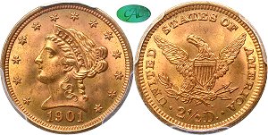 GFRC Open Set Registry - WI Gold 1840 - 1907 Gold Liberty G$2.5