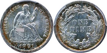 GFRC Open Set Registry - Sacandaga 1891 Seated  10C
