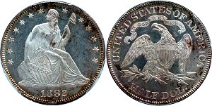 GFRC Open Set Registry - Oregon Beaver 1882 Seated  50C