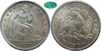 GFRC Open Set Registry - Newtown 1867 Seated  50C