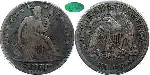 GFRC Open Set Registry - Seated Appalachians Halves 1874 Seated  50C