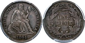 GFRC Open Set Registry - Piedmont 1864 Seated  10C