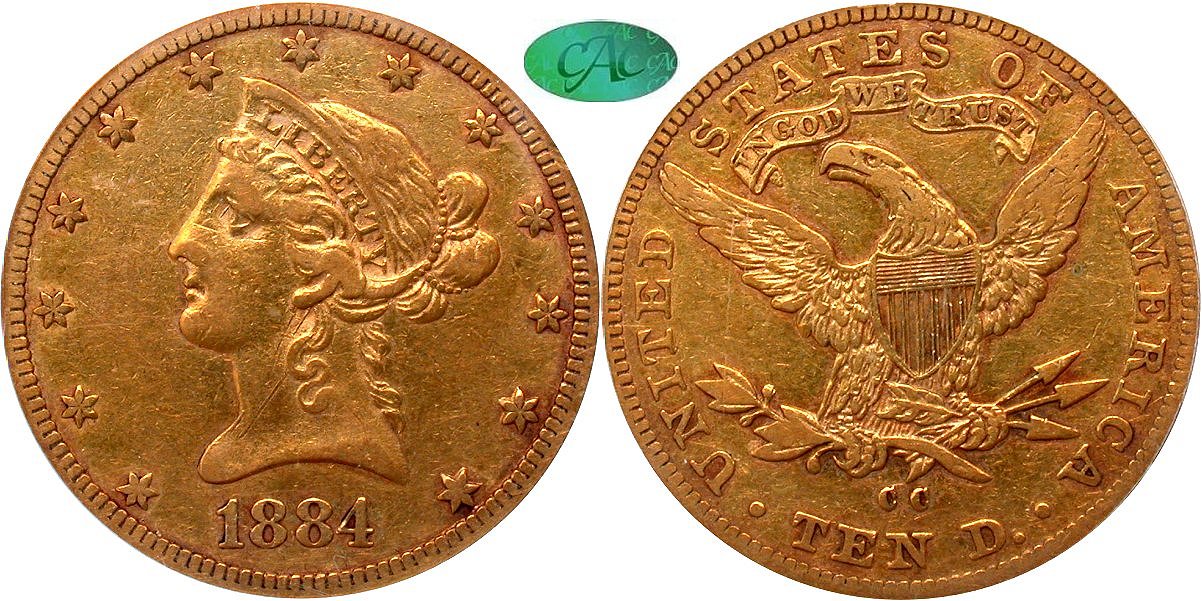 GFRC Open Set Registry - White Pine 1866 - 1907 Gold Liberty G$10