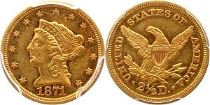 GFRC Open Set Registry - Hampden 1871 Gold Liberty G$2.5