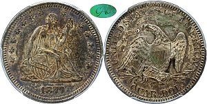 GFRC Open Set Registry - Pikes Peak 1877 Seated  25C