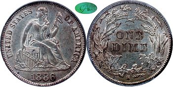 GFRC Open Set Registry - Dale Miller 1886 Seated  10C