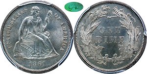 GFRC Open Set Registry - Newtown 1861 Seated  10C