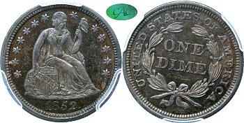 GFRC Open Set Registry - Coulombe Family 1852 Seated  10C